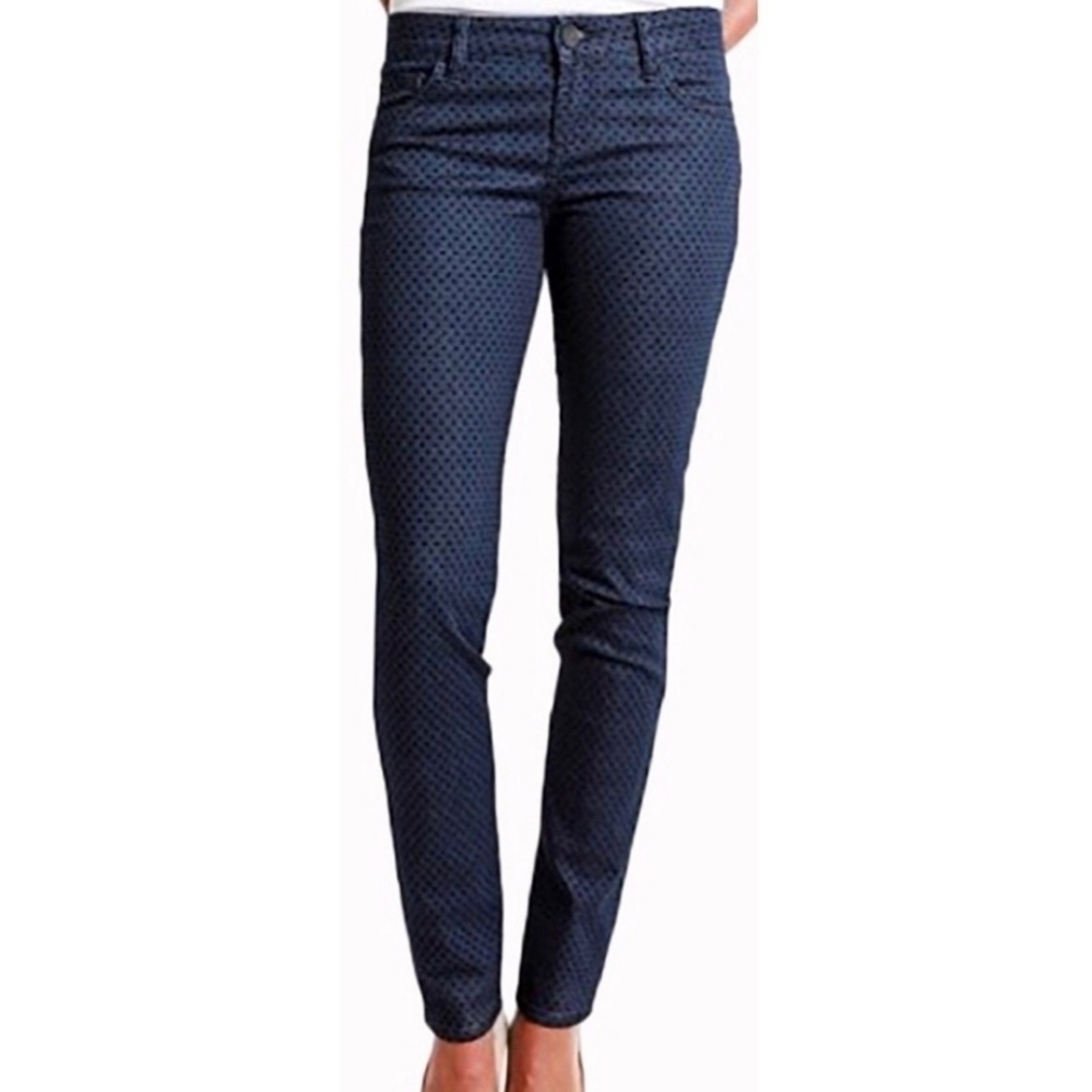 NEW Kut from the Kloth Diana Skinny Jeans Velvet Polka Dot Dark Wash Blue
